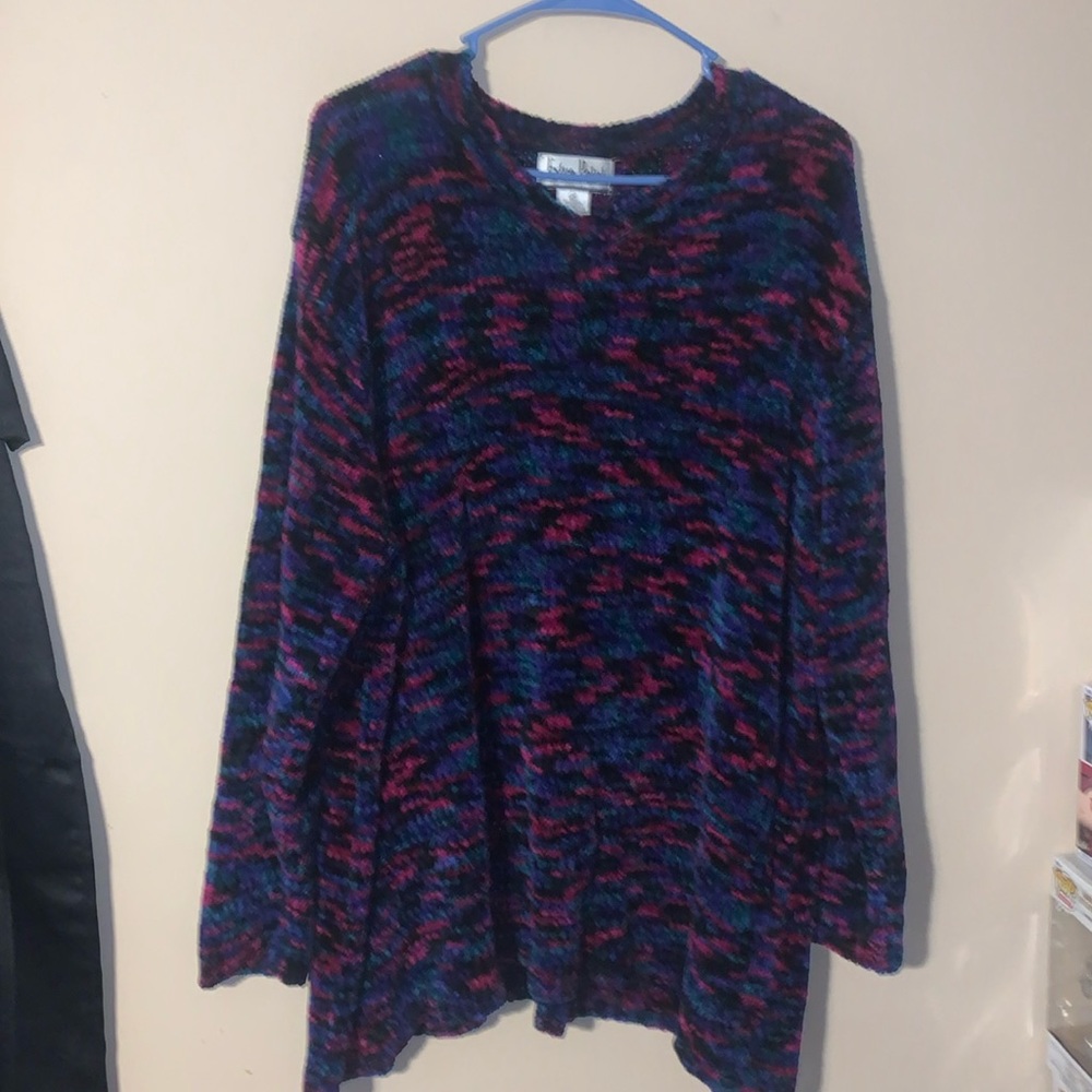 Vintage Sweater 100 % Acrylic Extra Point 2XL Pink,purple green